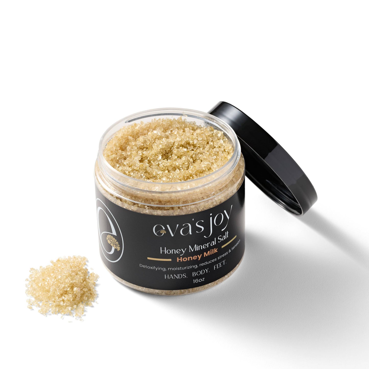 Eva's Joy Honey Mineral Salt - Honey-Milk 16 oz – Mineral-Rich Formula for Radiant Skin