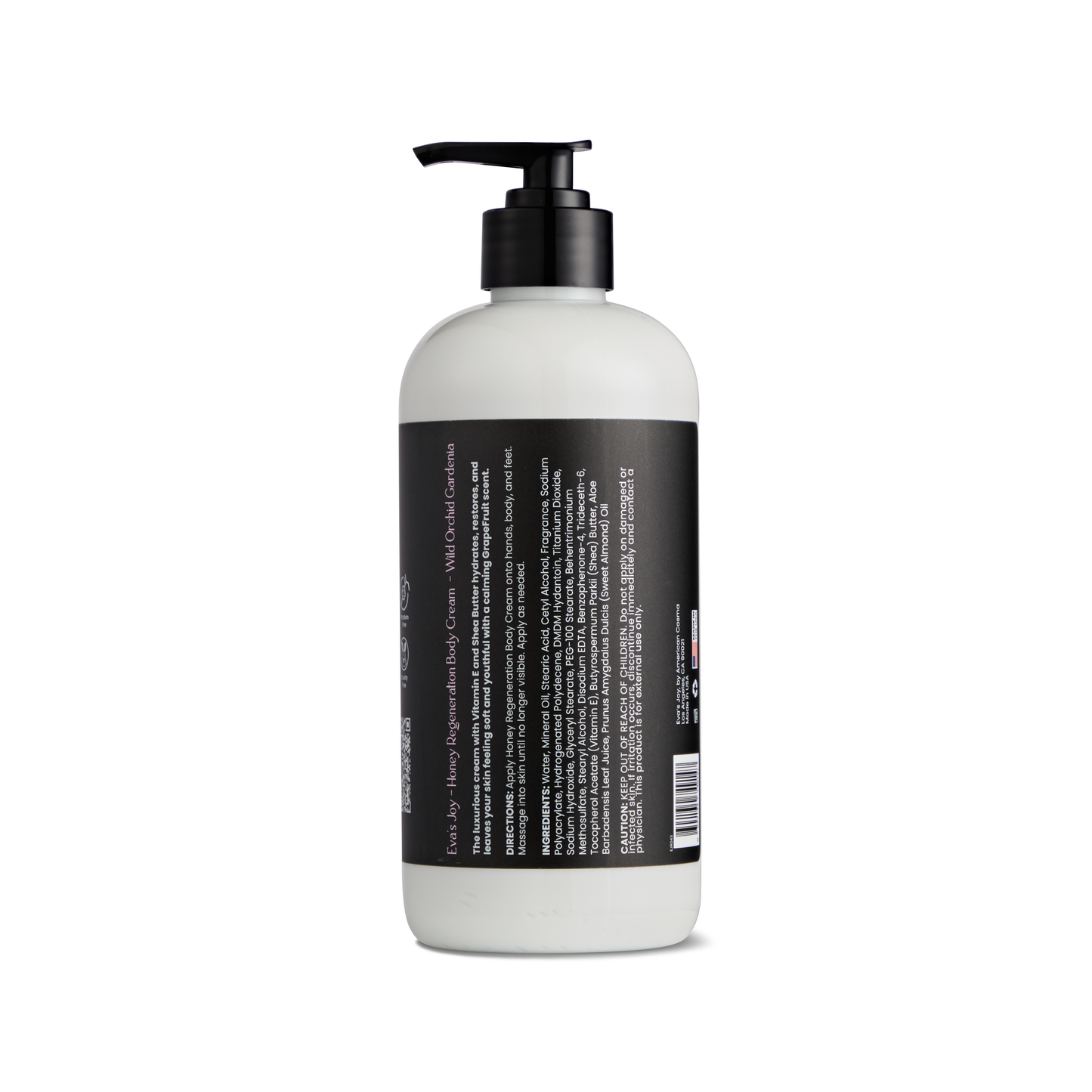 Eva's Joy Wild Orchid Gardenia Body Cream 16 oz, Fast-Absorbing Formula