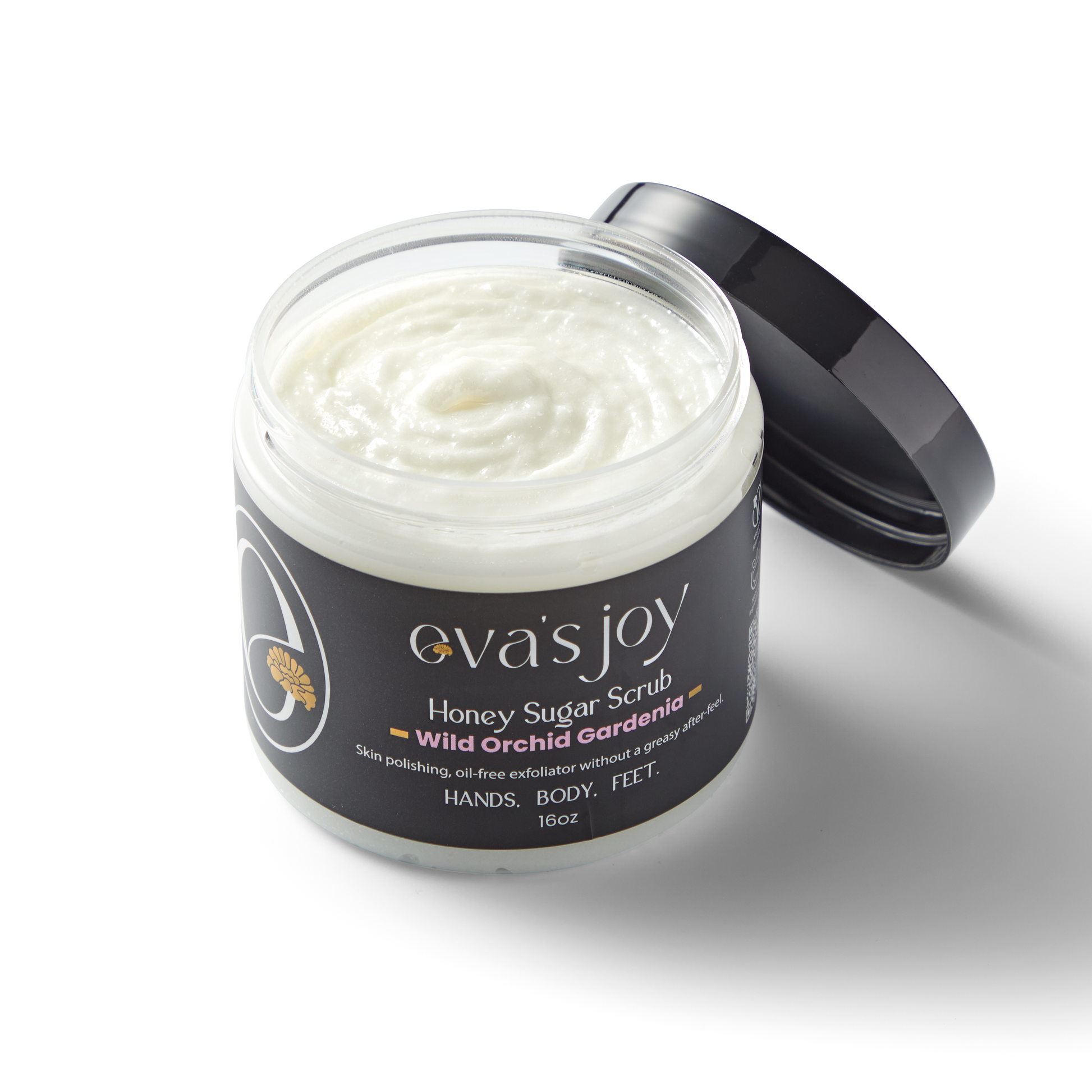 Eva’s Joy Exfoliating Sugar Scrub – Wild Orchid Gardenia 16 oz - Eva's Joy