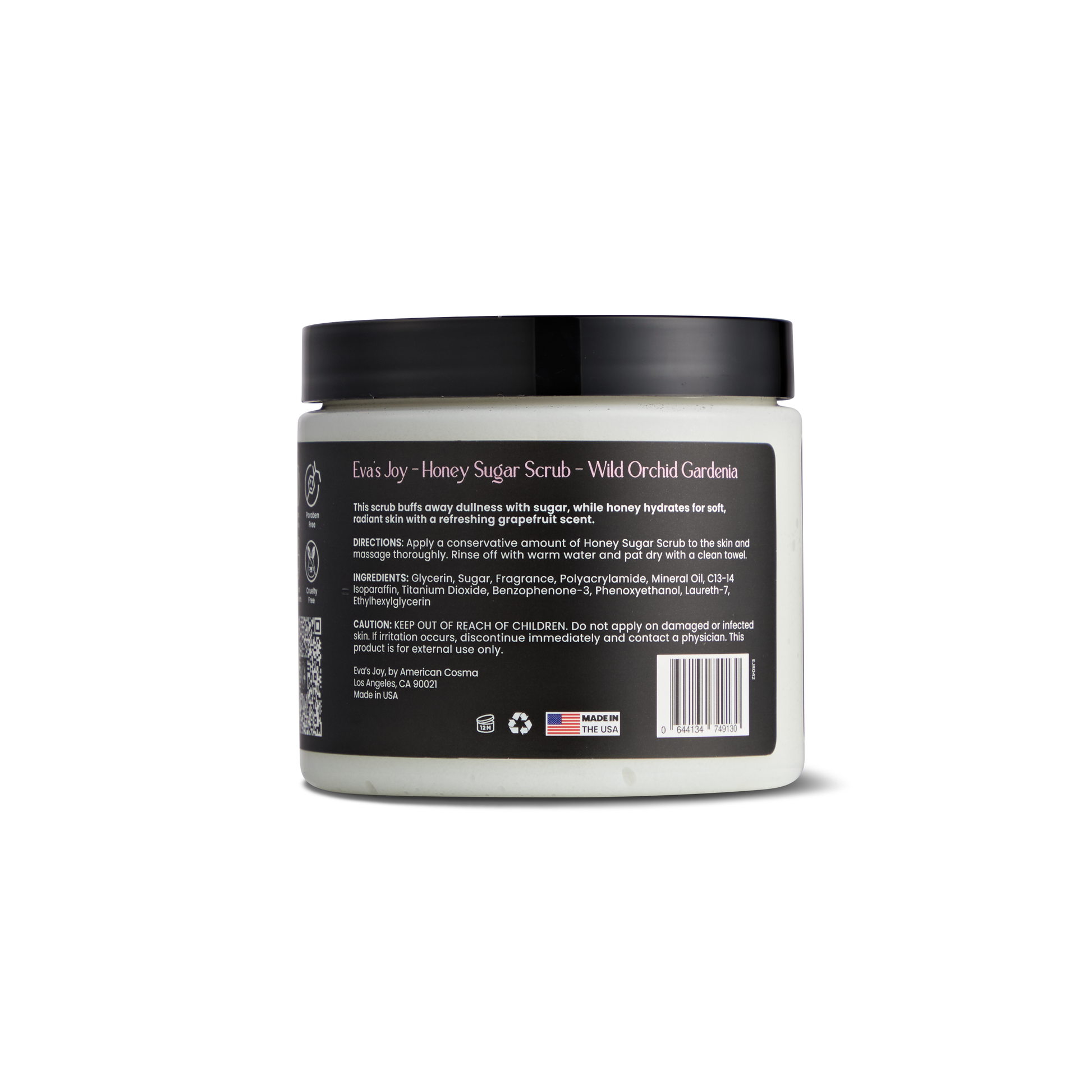 Eva’s Joy Exfoliating Sugar Scrub – Wild Orchid Gardenia 16 oz - Eva's Joy