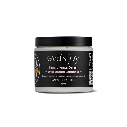 Eva’s Joy Exfoliating Sugar Scrub – Wild Orchid Gardenia 16 oz - Eva's Joy