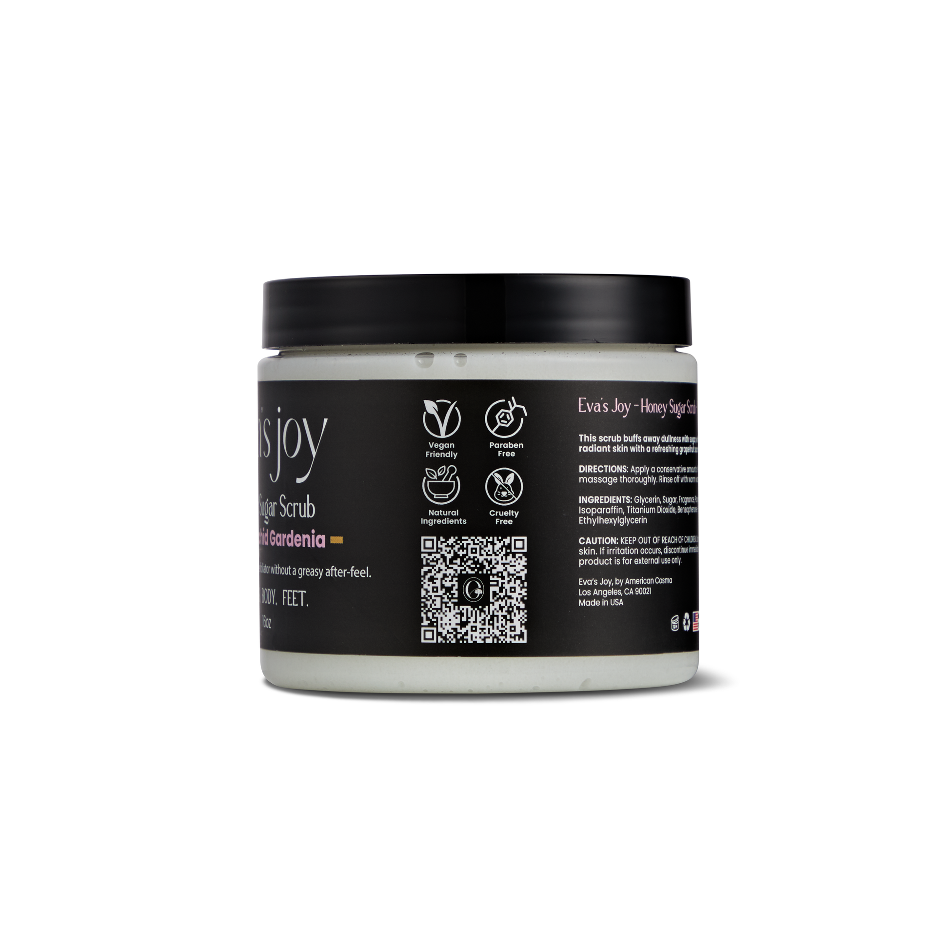 Eva’s Joy Exfoliating Sugar Scrub – Wild Orchid Gardenia 16 oz - Eva's Joy